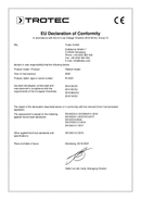 Konformitätserklärung Heizstrahler IR 2001 (INT)