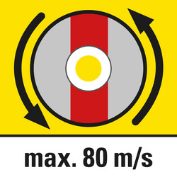 Pyörimisnopeus maks. 80 m/s