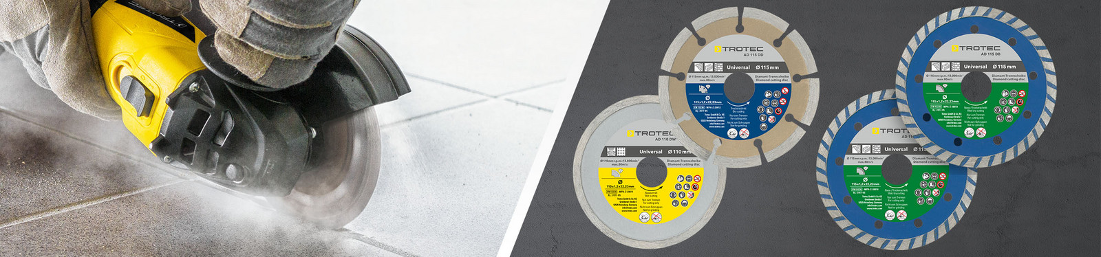 Timantti-katkaisulaikkasetti Trotec- merkkilaatua